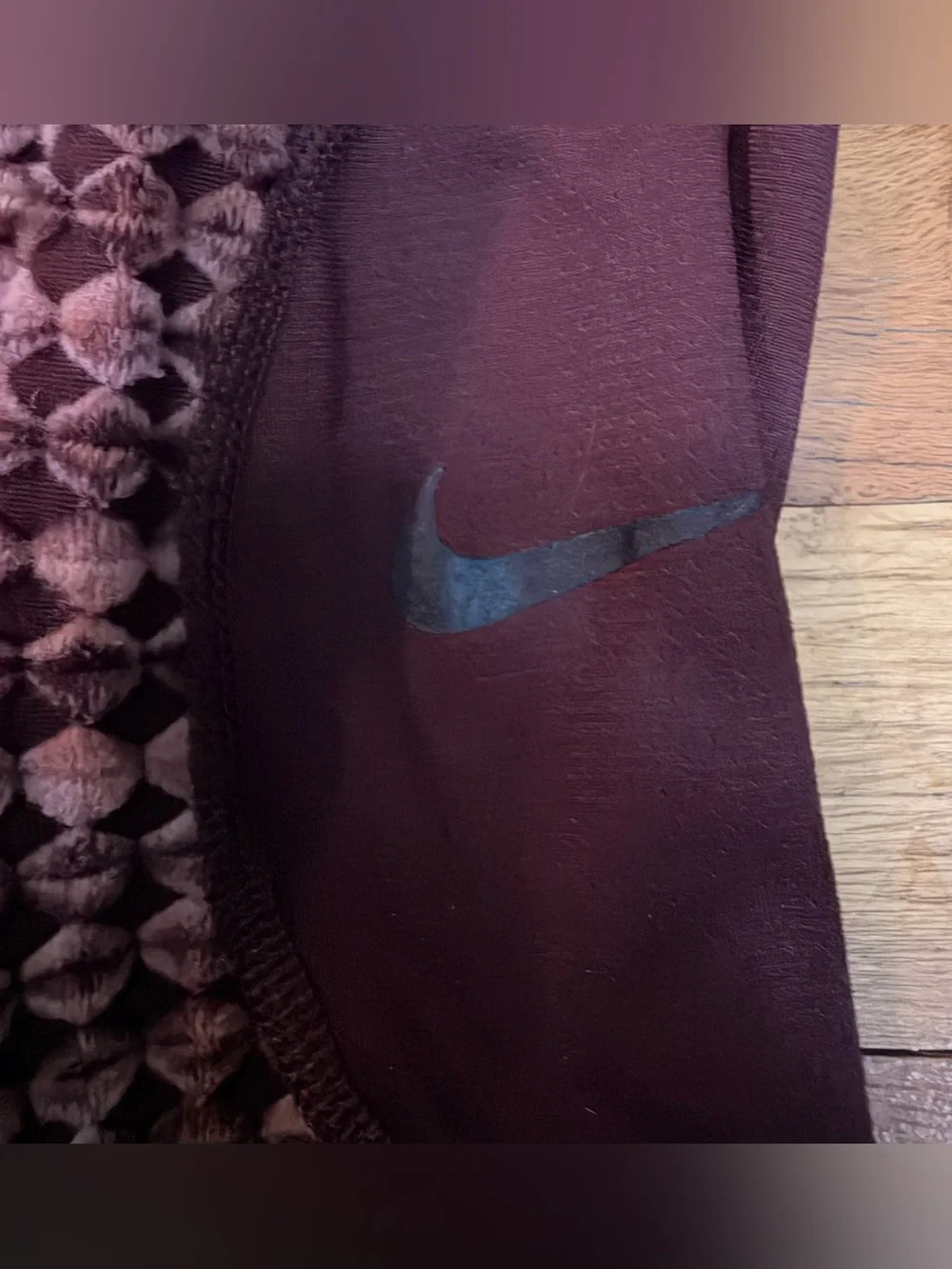 Nike Pro Hyperwarm Textured Knit Leggings Plum / Black XL⁠